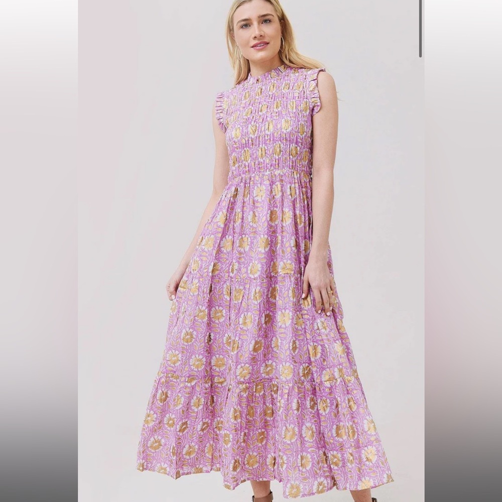 NWT Oliphant smocked maxi dress
